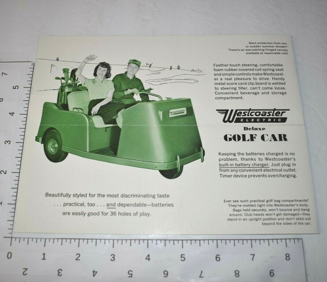 Westcoaster Electric Deluxe Golf Car Brochure VTG Golfing Warner