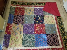 The Company Store "Colorful Patterned Patches" 68 X 124  Fabric Tablecloth