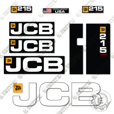 Fits JCB 215 Super Wheel Loader Decal Kit - 7 YEAR OUTDOOR 3M VINYL!
