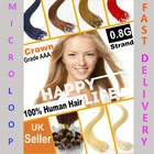 16" 18" 20" 22" 0.8g Micro Ring Hair Extensions-Easy Loop-100% REMY Human Hair