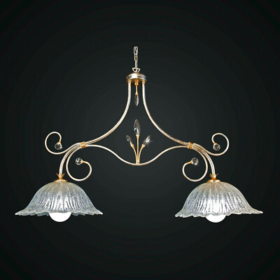 BGA 1840-b2 Classic Wrought Iron & Crystal 2 Light Balance