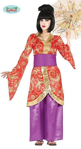 COSTUME GEISHA GIAPPONESE CARNEVALE TG MEDIUM VESTITO GUIRCA  ACCOMPAGNATRICE THE | eBay