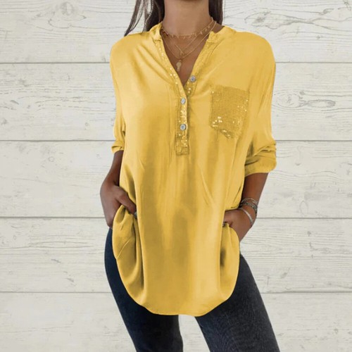 Womens Baggy T-Shirt Tunic Tops Ladies Summer Loose Long Sleeve Blouse Plus Size - Picture 4 of 28