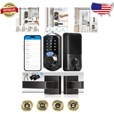 Premium Fingerprint Smart Lock with Lever Handles, Auto-Lock & Waterproof Design