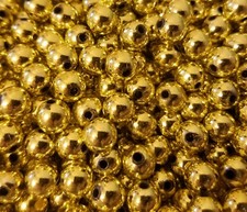 350 pcs Metallic Gold Loose Artificial Plastic Pearls 8mm Round Craft Beads