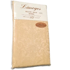 Limoges EURO Sham Pillow Case Sateen Damask Thread 312 Count Square NEW  Butter