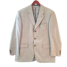 Chaps Ralph Lauren Men's 41R Silk Wool Blend Pincheck Blazer Sport Coat Tan