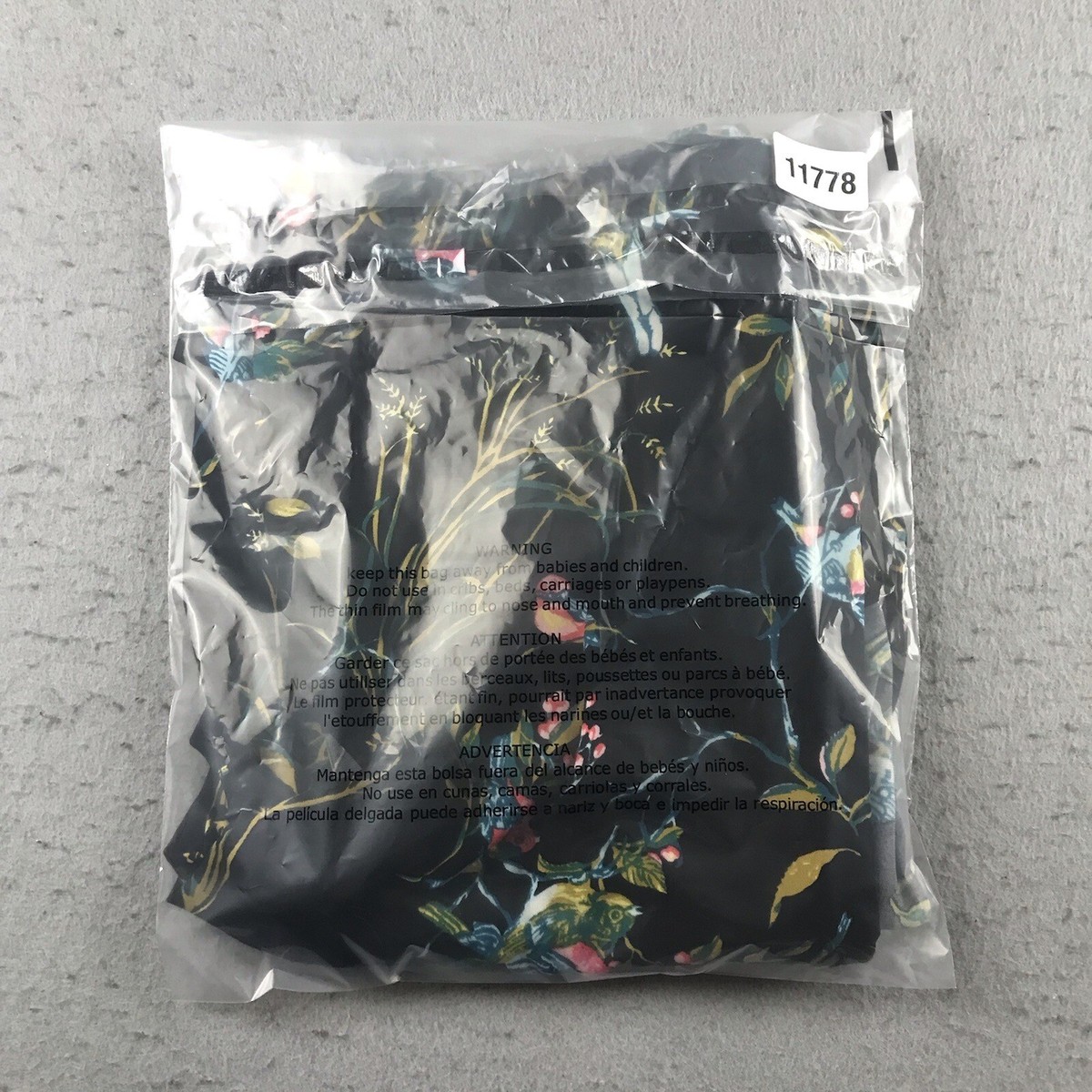 E  コミック Leota Skirt Womens 1X Black Floral Birds Side Slit Elastic Waist A