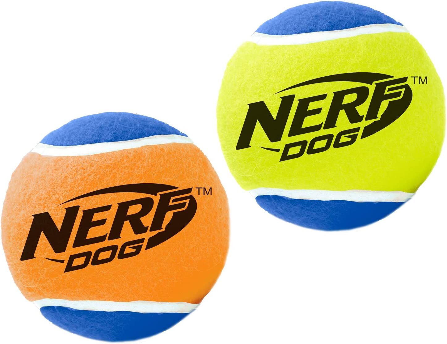 NERF DOG LARGE 7CM TENNIS BALL SQUEAKER DOG PUPPY CHASE TOY 2 4 OR 6