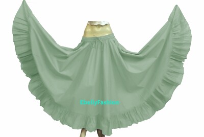 Costume Jupe Tzigane Russe Sage Cotton Gypsy Flamenco Skirt 12
