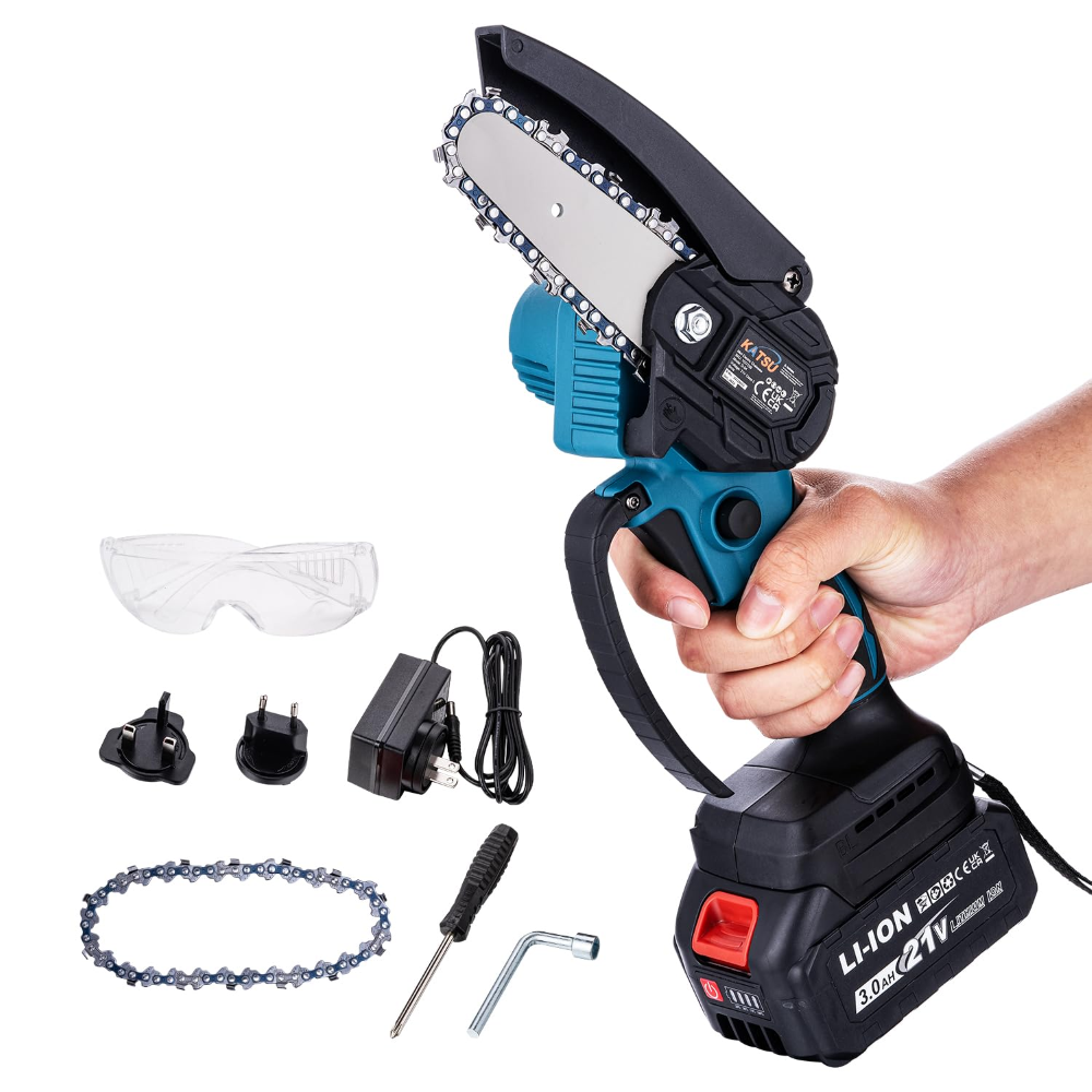 KATSU FIT-BAT 21V Motosega a Batteria 12 Pollici con 4,0Ah Batteria e Caricabatt