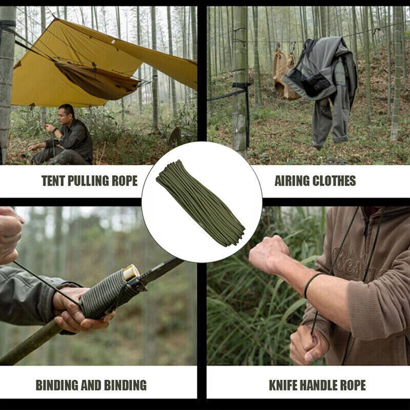 Cabo paraquedas 550 Paracord em cordão de carretel 50 pés-1000 pés tipo III 7 fios núcleo - Imagem 3 de 4