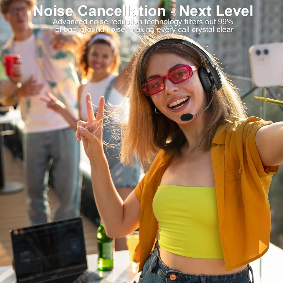 Trucker Micrófono Inalámbrico Azul Loro Bluetooth Cancelación de Ruido Auriculares Auricular Foto 2 de 4