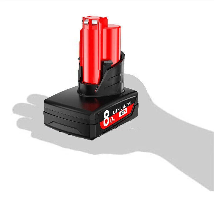 Batería de capacidad extendida de 8,0 Ah para Milwaukee 48-11-2460 para M12 Foto 4 de 4