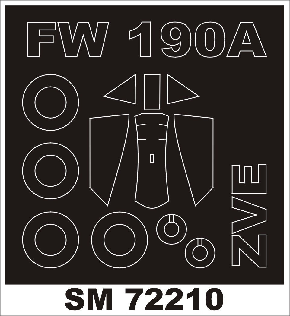 Montex 1/72 canopy masks for the Fw 190A by Zvezda - SM72210 Montex 1/72 canopy masks for the Fw 190A by Zvezda - SM72210