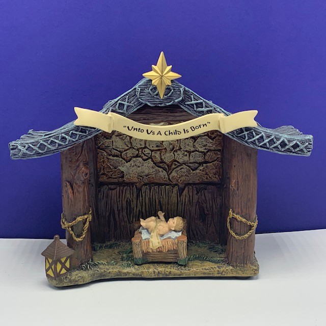 Thomas Kinkade nativity garland figurine manger baby Jesus holy night creche vtg eBay