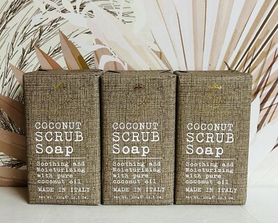 2-Pack Saponificio ~ Coconut Moisturizing Scrub Bar Soap 10.5 oz Each