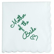 Wedding Handkerchief with Scalloped Edges - 12in x 12in - Mother of the Bride...