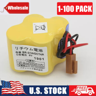 Lot BR-2/3AGCT4A BR2/3AG 6V 4400mAh Battery for FANUC A98L-0031-0025 with plug