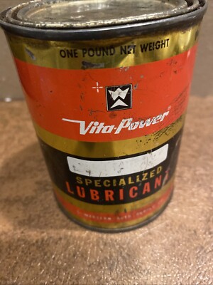 Vintage 1 Lb VITA-POWER SPECIALIZED LUBRICANT GREASE CAN WESTERN AUTO PETROLIANA