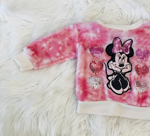 Disney Bebé Suéter Niñas 12 meses Minnie Mouse Rosa Blanco Imitación Piel - Imagen 3 de 7