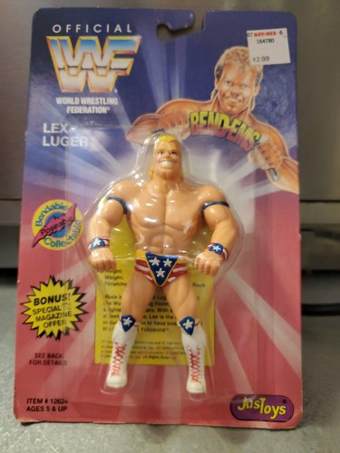 VINTAGE 1994 WWF BEND EMS LEX LUGER FIGURE BRAND N...