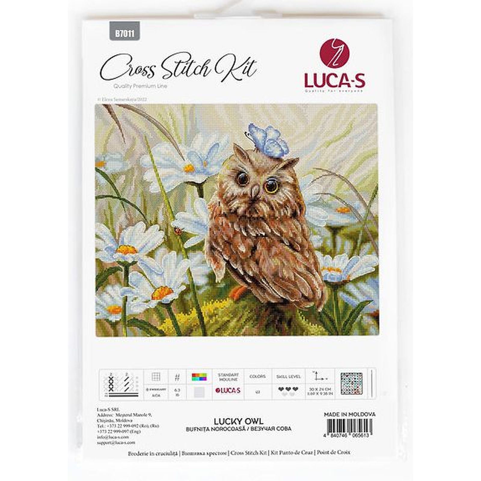 Kreuzstich-Set 'Eule Look' Von MP Studia – Inkl. Leinwand, Garn, Nadel & Anleitung (30x20 Cm)