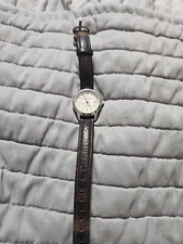 Timex Expedition Watch Women Indiglo Silver Tone Date 50M Leather W5