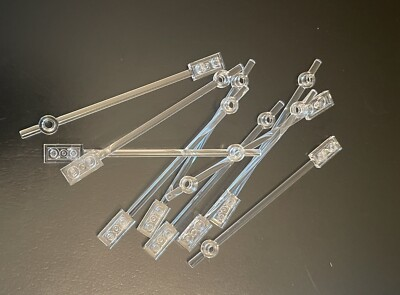 #ad Lot Of 10:NEW LEGO 42445 Trans Clear Bar 12L 1 X 2 Plate End Solid Studs Round $7.99