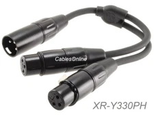 6-inch Pig-Hog XLR (3-Pin) Male Jack to 2-XLR Female Y-Splitter, OFC Cable