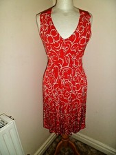 Exquisite PENNYPULL Red & White Jersey Dress Small NEW