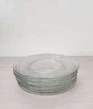 Set of 6 Unbranded Floral Clear Glass Bread/Starter/Appetizer Plates (P21)