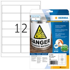 Odporne na warunki atmosferyczne etykiety foliowe zewnętrzne A4, 99,1 x 42,3 mm, białe, niezwykle mocne przyleganie