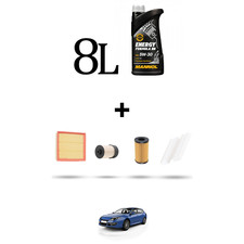 HOFFCAR Kit tagliando 4 FILTRI e 8L OLIO per Renault Laguna III 2.0  dCI 127kw d