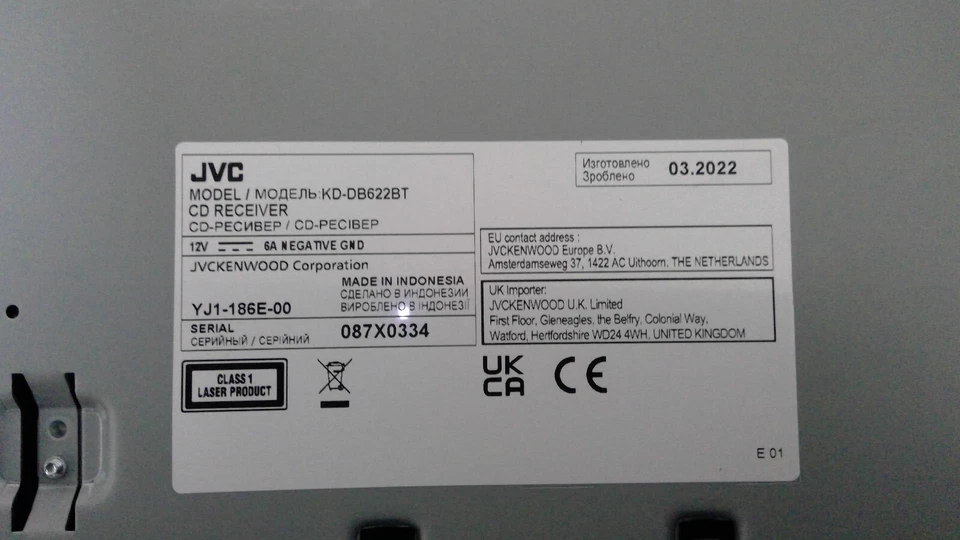 JVC KD-DB622BT DAB + 1-DIN CD-Receiver - Schwarz - Bild 2 von 4