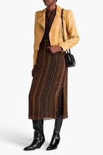 RRP€1250 VERONICA BARBA Giacca da motociclista in pelle US8 UK12 IT44 L spalle imbottite