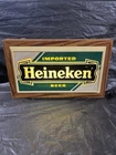 VINTAGE HEINEKEN IMPORTED BEER LIGHT UP SIGN Bar Man Cave Decor Tested Works