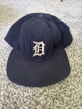 Vintage Detroit Tigers MLB Snapback Hat Cap Navy Blue Twill USA Made Distressed