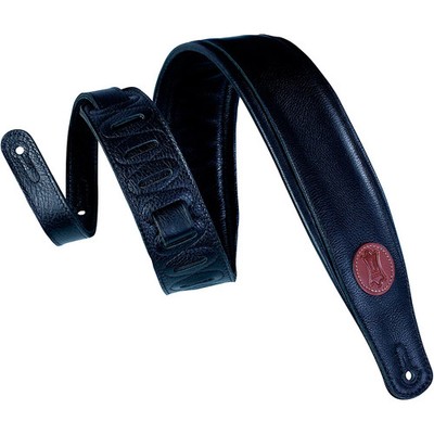 Levy's MSS2-BLK 3'' Signature Series Black Leather Guitar Strap