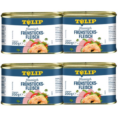 TULIP 4x 200g Frühstücksfleisch Original Dänische Delikatesse in Konservendose