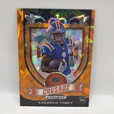 #176 Kadarius Toney Crusade 2021 Orange Cracked Ice Prizm RC Giants