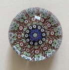 Vintage Perthshire Art Glass Millefiori Paperweight 12 Spoke Cane Wheel 2.5”