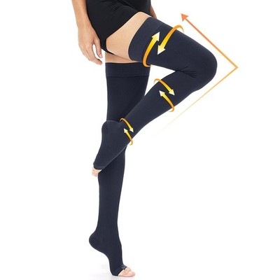 1520 mmHg Medizinische Kompressionsstrümpfe für Damen Herren, Offene Zehe Lan...