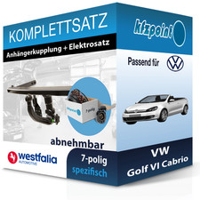 Für VW Golf VI Cabrio 06.11- WESTFALIA Anhängerkupplung abnehmbar + 7polig neu