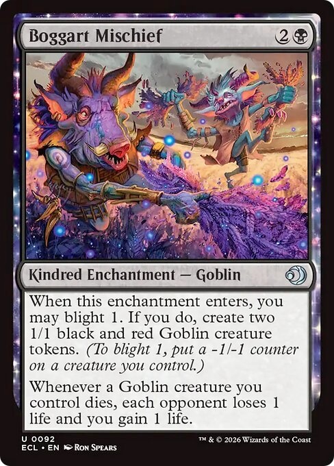 BOGGART MISCHIEF x4 mtg NM-M Lorwyn Eclipsed 4 Unc