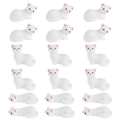 18 Pcs Simulierte Frettchen-Ornamente Tierspielzeug Tiere Kleines Tierstatue