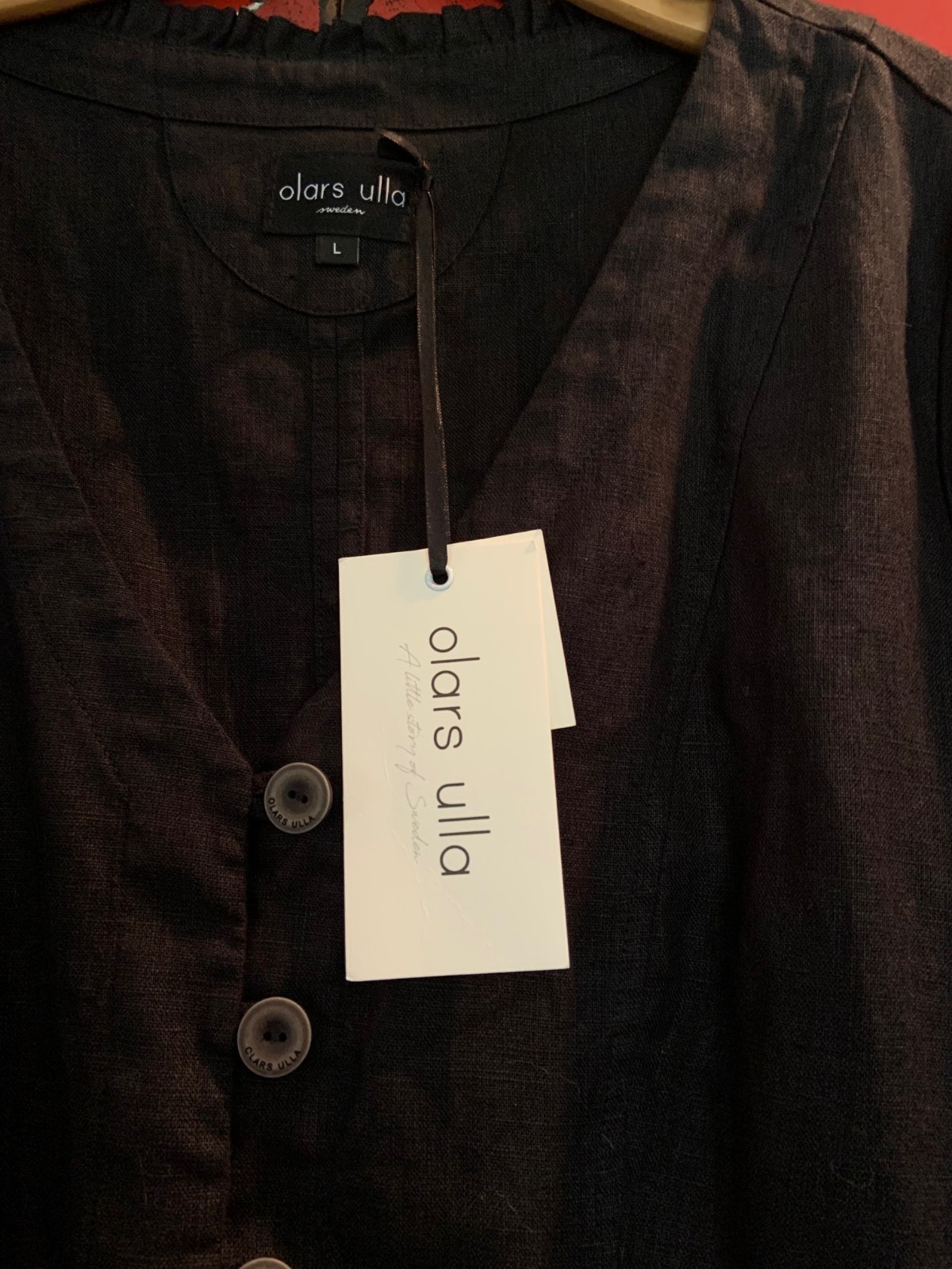 Olars Ulla Cropped Jacket in Black in Linen - Sale
