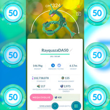Rayquaza Level 50 3 Moves Dragon Ascent Pokemon Tr-de Go
