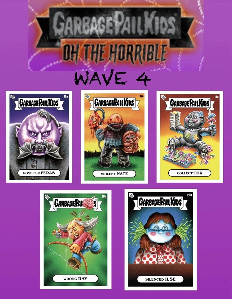 2025 GARBAGE PAIL KIDS OH THE HORRIBLE HORROR-IBLE WAVES 2-6 COMP BASE SETS (5) - Image 3 of 4