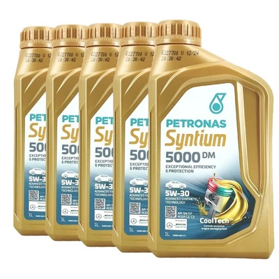 PETRONAS Syntium 5000 DM 5W-30 SN Huile Moteur, MB 229.51, MB 229.52, 5x1 Litres - Photo 1/3